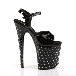 STARDUST-809 8 Inch Heel Black Patent Pole Dancing Platforms