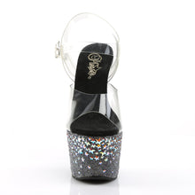 Load image into Gallery viewer, STARSPLASH-708 7 Inch Heel Clear Silver Holo Stars Sexy Shoes