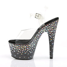 Load image into Gallery viewer, STARSPLASH-708 7 Inch Heel Clear Silver Holo Stars Sexy Shoes