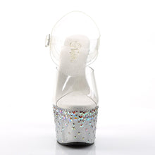 Load image into Gallery viewer, STARSPLASH-708 Clear Frost Silver Hologram Stars Sexy Shoes