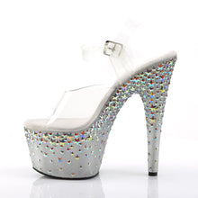 Load image into Gallery viewer, STARSPLASH-708 Clear Frost Silver Hologram Stars Sexy Shoes