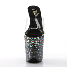 Load image into Gallery viewer, STARSPLASH-801 8&quot; Heel Clear Black Hologram Stars Shoes