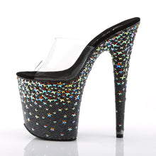 Load image into Gallery viewer, STARSPLASH-801 8&quot; Heel Clear Black Hologram Stars Shoes