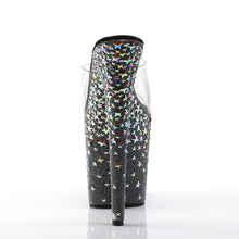 Load image into Gallery viewer, STARSPLASH-801 8&quot; Heel Clear Black Hologram Stars Shoes