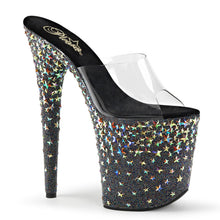 Load image into Gallery viewer, STARSPLASH-801 8&quot; Heel Clear Black Hologram Stars Shoes