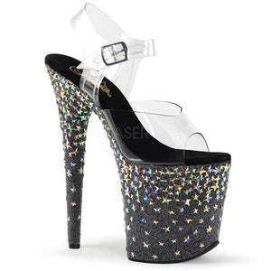 STARSPLASH-808 Pleaser Sexy Shoes 8 Inch Heel Platform Ankle Strap Sandals