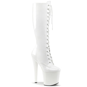 TABOO-2023 7.5 Inch Heel White Patent Pole Dancing Platforms