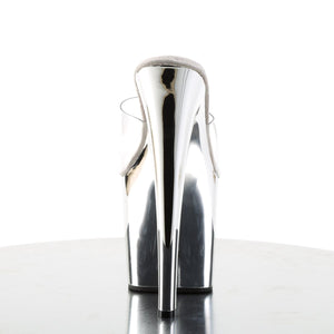 TABOO-701 7.5" Heel ClearSilver Chrome Pole Dancing Platform