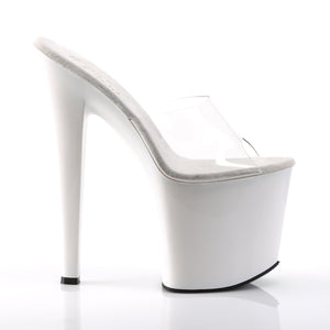 TABOO-701 7.5" Heel Clear and White Pole Dancing Platforms