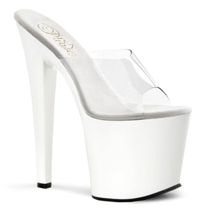 TABOO-701 7.5" Heel Clear and White Pole Dancing Platforms