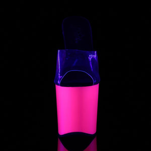 TABOO-701UV 7.5" Heel Clear Neon Pink Pole Dancing Platforms