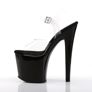 TABOO-708 7.5" Heel Clear and Black Pole Dancing Platforms