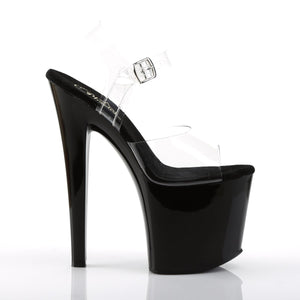 TABOO-708 7.5" Heel Clear and Black Pole Dancing Platforms