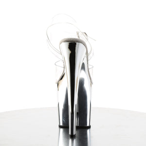 TABOO-708 7.5" Heel ClearSilver Chrome Pole Dancing Platform