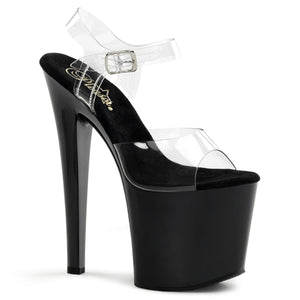 TABOO-708 7.5" Heel Clear and Black Pole Dancing Platforms