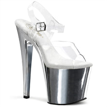 Load image into Gallery viewer, TABOO-708 7.5&quot; Heel ClearSilver Chrome Pole Dancing Platform