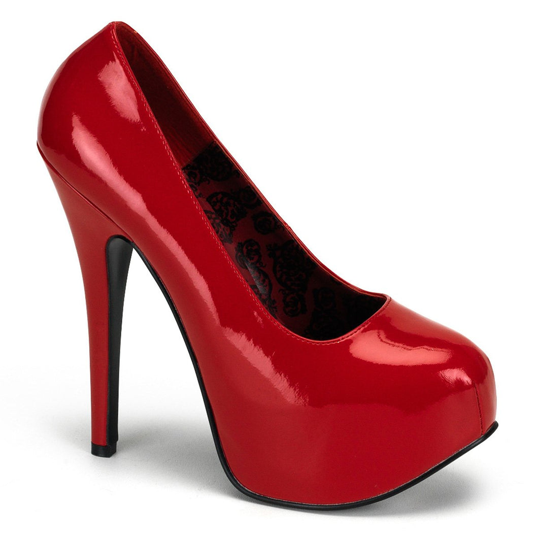 TEEZE-06W Pleaser Pink Label 6 Inch Heel Red Platform Shoes