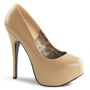 TEEZE-06 Bordello Hidden Platform 6" Heel Tan Pu Sexy Shoes