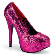 Load image into Gallery viewer, TEEZE-06GW Pink Label 6&quot; Heel Hot Pink Glitter Platform Shoe