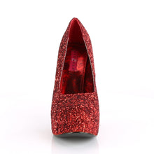 Load image into Gallery viewer, TEEZE-06GW Pink Label 6 Inch Heel Red Glitter Platform Shoes