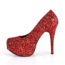 Load image into Gallery viewer, TEEZE-06GW Pink Label 6 Inch Heel Red Glitter Platform Shoes