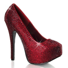 Load image into Gallery viewer, TEEZE-06R Hidden Platform 6 Inch Ruby Red Satin RS Sexy Shoe