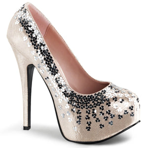 TEEZE-06SQ Fabulicious 6" Heel Blush Sequined Sexy Shoes