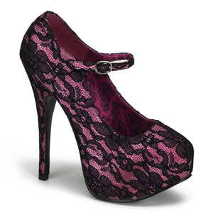 TEEZE-07L Hidden Platform 6" Heel Hot Pink Satin Sexy Shoes