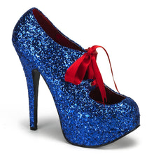 Load image into Gallery viewer, TEEZE-10G Hidden Platform 6&quot; Heel Blue Glitter Sexy Shoes