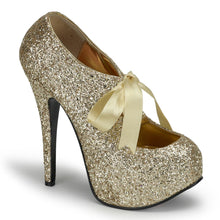 Load image into Gallery viewer, TEEZE-10G Hidden Platform 6&quot; Heel Gold Glittery Sexy Shoes