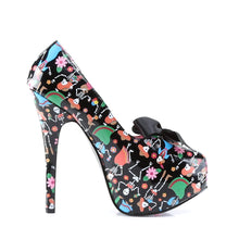 Load image into Gallery viewer, TEEZE-12-4 Pin Up 6&quot; Heel Black with Muertos Print Platforms