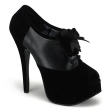 Load image into Gallery viewer, TEEZE-16 Hidden Platform 6 Inch Heel Black Velvet Sexy Shoes