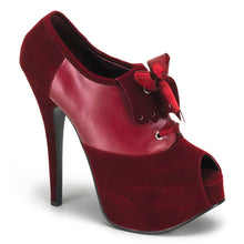 Load image into Gallery viewer, TEEZE-16 Hidden Platform 6&quot; Heel Burgundy Velvet Sexy Shoes