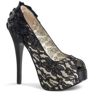 TEEZE-19 Hidden Platform 6" Heel Champagne Satin Sexy Shoes