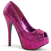 Load image into Gallery viewer, TEEZE-22G Hidden Platform 6&quot; Heel Hot Pink Glitter Sexy Shoe