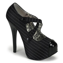 Load image into Gallery viewer, TEEZE-23 Hidden Platform 6&quot; Heel Black Pinstripe Sexy Shoes