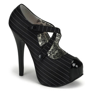 TEEZE-23 Hidden Platform 6" Heel Black Pinstripe Sexy Shoes