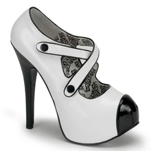 Load image into Gallery viewer, TEEZE-23 Hidden Platform 6&quot; Heel White &amp; Black Sexy Shoes