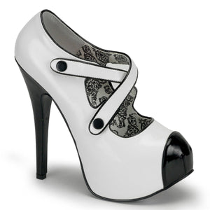 TEEZE-23 Hidden Platform 6" Heel White & Black Sexy Shoes