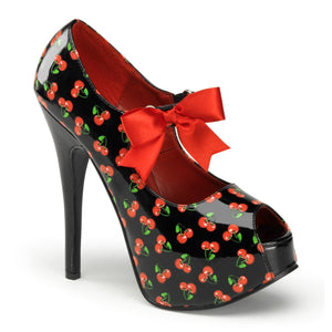 TEEZE-25-3 Pin Up Couture 6 Inch Heel Cherries Platforms