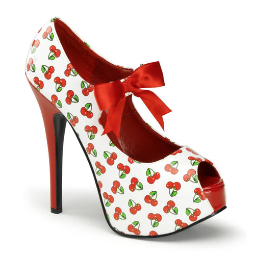 TEEZE-25-3 Pin Up Couture 6 Inch Heel Cherries Platforms