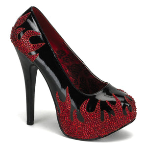 TEEZE-27 Hidden Platform 6" Heel Black and Red Sexy Shoes