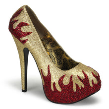 Load image into Gallery viewer, TEEZE-27 Hidden Platform 6 Inch Heel Gold Glitter Sexy Shoes