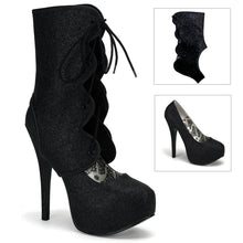 Load image into Gallery viewer, TEEZE-31G Hidden Platform 6&quot; Heel Black Mini Gltr Sexy Shoes