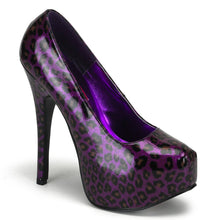 Load image into Gallery viewer, TEEZE-37 Hidden Platform 6&quot; Heel Purple Cheetah Sexy Shoes