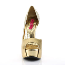 Load image into Gallery viewer, TEEZE-41W Pink Label 6&quot; Heel Gold Metallic Platform Shoes