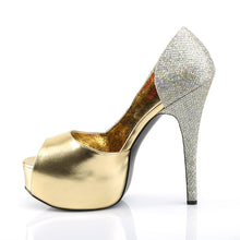 Load image into Gallery viewer, TEEZE-41W Pink Label 6&quot; Heel Gold Metallic Platform Shoes