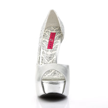 Load image into Gallery viewer, TEEZE-41W Pleaser Pink Label 6&quot; Heel Silver Platform Shoes