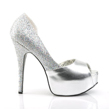 Load image into Gallery viewer, TEEZE-41W Pleaser Pink Label 6&quot; Heel Silver Platform Shoes