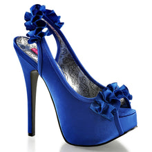 Load image into Gallery viewer, TEEZE-56 Hidden Platform 6&quot; Heel Navy Blue Satin Sexy Shoes